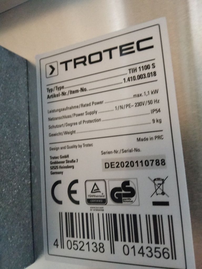 Panou radiant infraroșu Trotec Germany 1100w