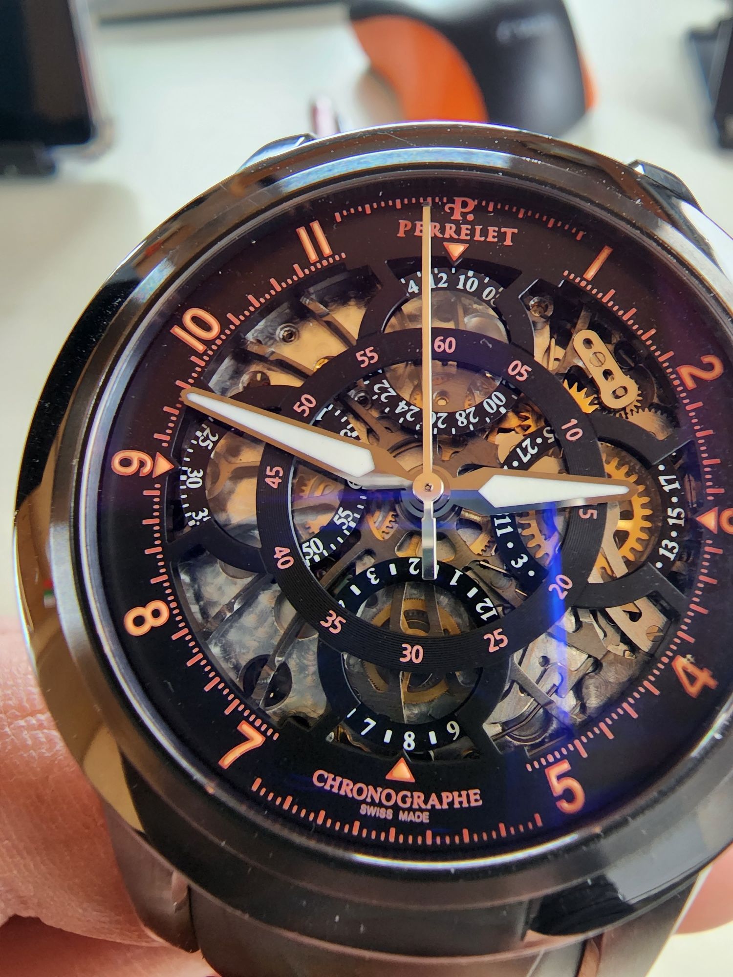 Автоматичен часовник Perrelet Chronograph Skeleton GMT