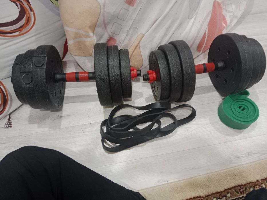 Гантели 20кг и жгуты