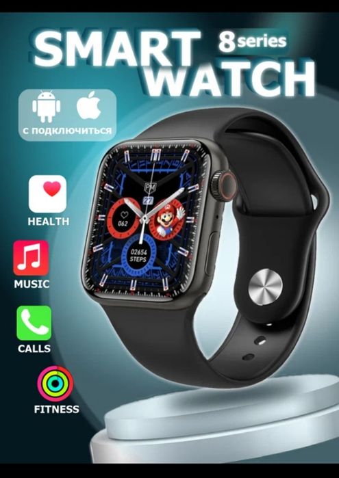 SMART WATCH 8 Big T800 pro Max Android va iPhone uchun, simsiz zaryadl