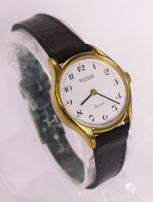 Ceas de damă Rone cu Quartz, din oțel inoxidabil si curea din piele
