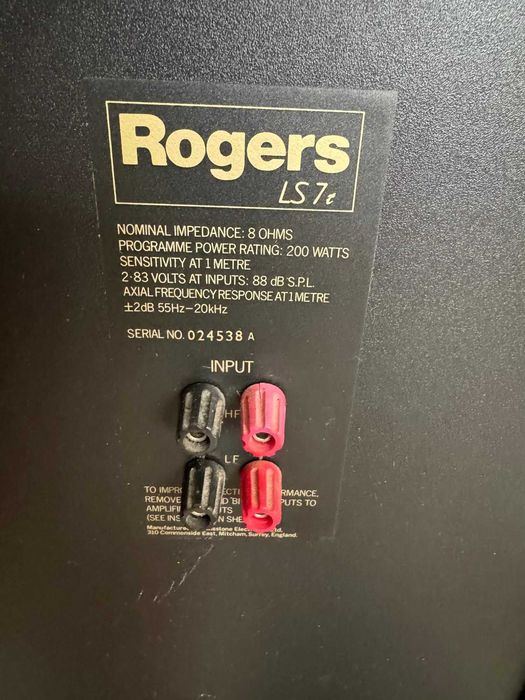 Boxe audio hi-fi ROGERS LS7t