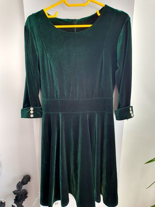 Rochie catifea verde  S/M
