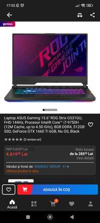 Laptop ASUS Gaming 15.6'' ROG Strix G531GU, FHD 144Hz,
