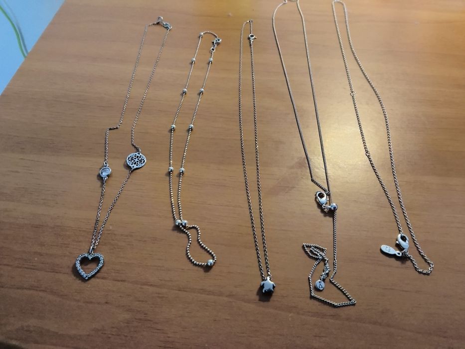 Сребърни обеци, синджири и колиета , печат проба 925 - 10 и 15лв