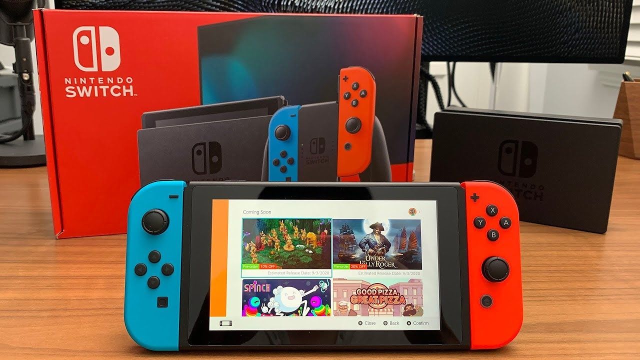Nintendo Switch - Red & Blue + игри