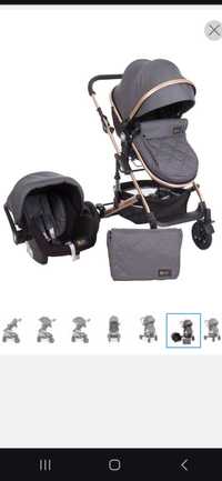 Carucior transformabil KikkaBoo 3 in 1 Amaia Black/dark grey