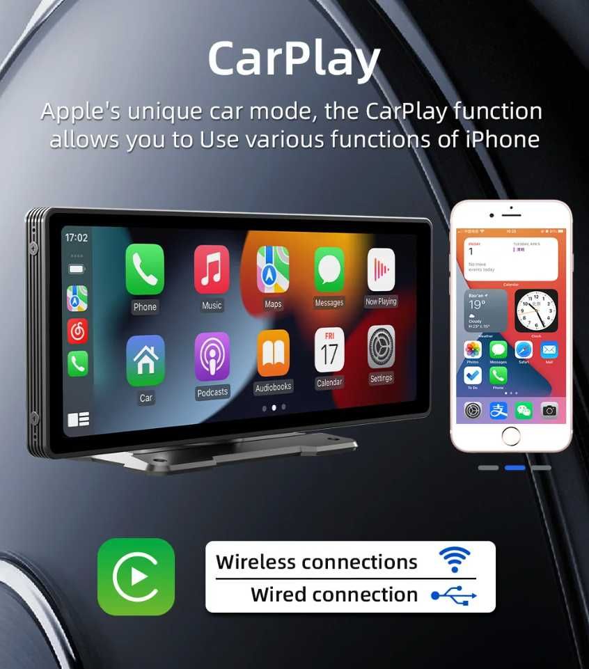 CarPlay / Android Auto дисплей поддържа WAZE + Стойка за БМВ Е90 Е91