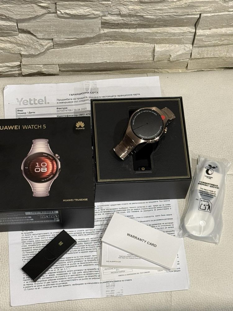 НОВ Huawei Watch 5 Titaniun GOLD 24м. ГАРАНЦИЯ