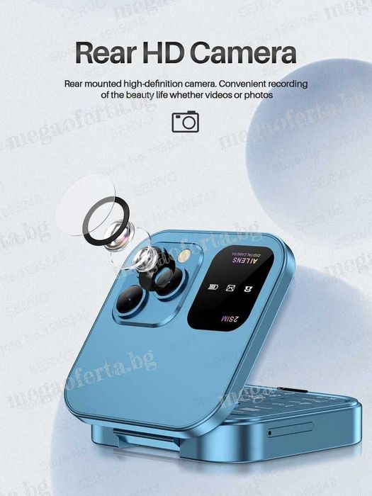 Мини сгъваем телефон i16 PRO с две сим карти