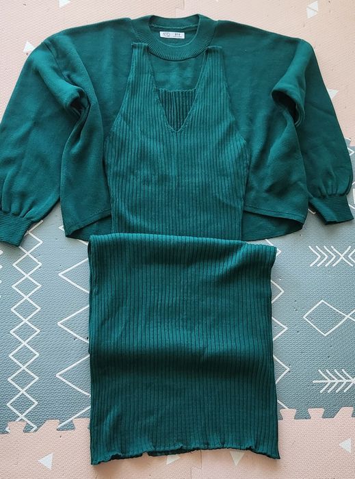 Set rochie + bluză (tricotaj)