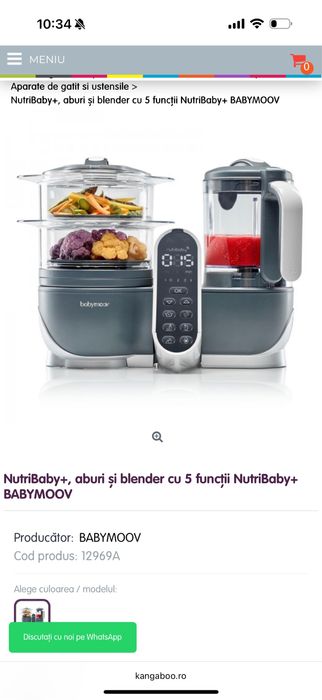 NutriBaby+, aburi și blender cu 5 funcții NutriBaby+ BABYMOOV