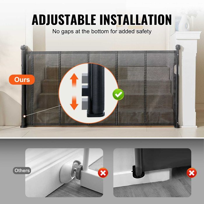 Poartă retractabilă pentru copii, h 86,5cm, se extinde pana la 193,8cm