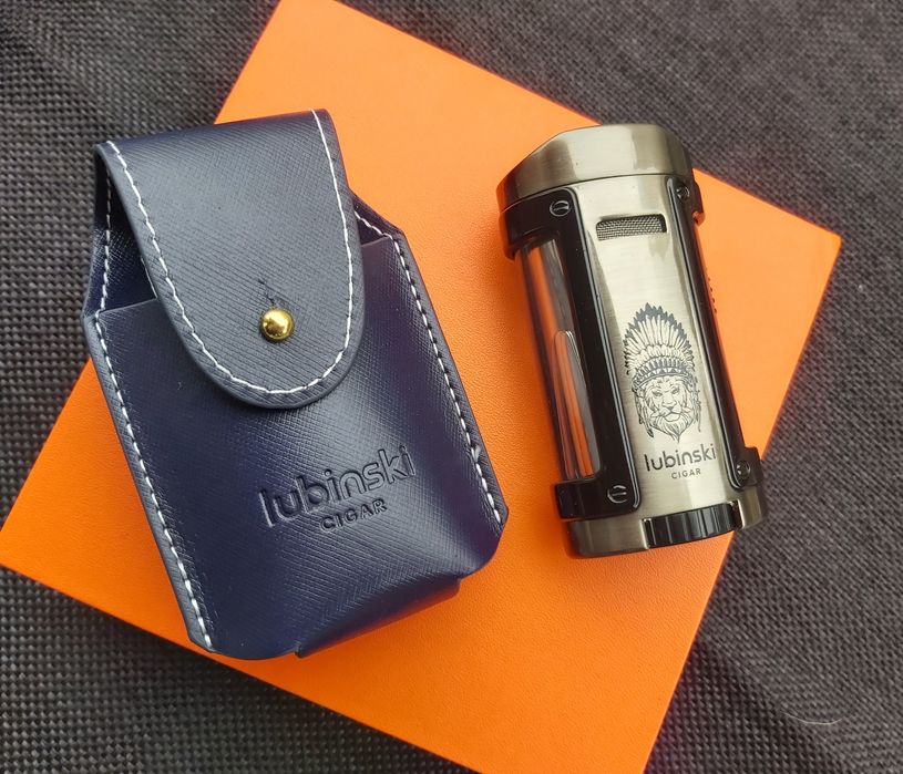 Луксозен комплект lubinski,запалка за пури с калъф