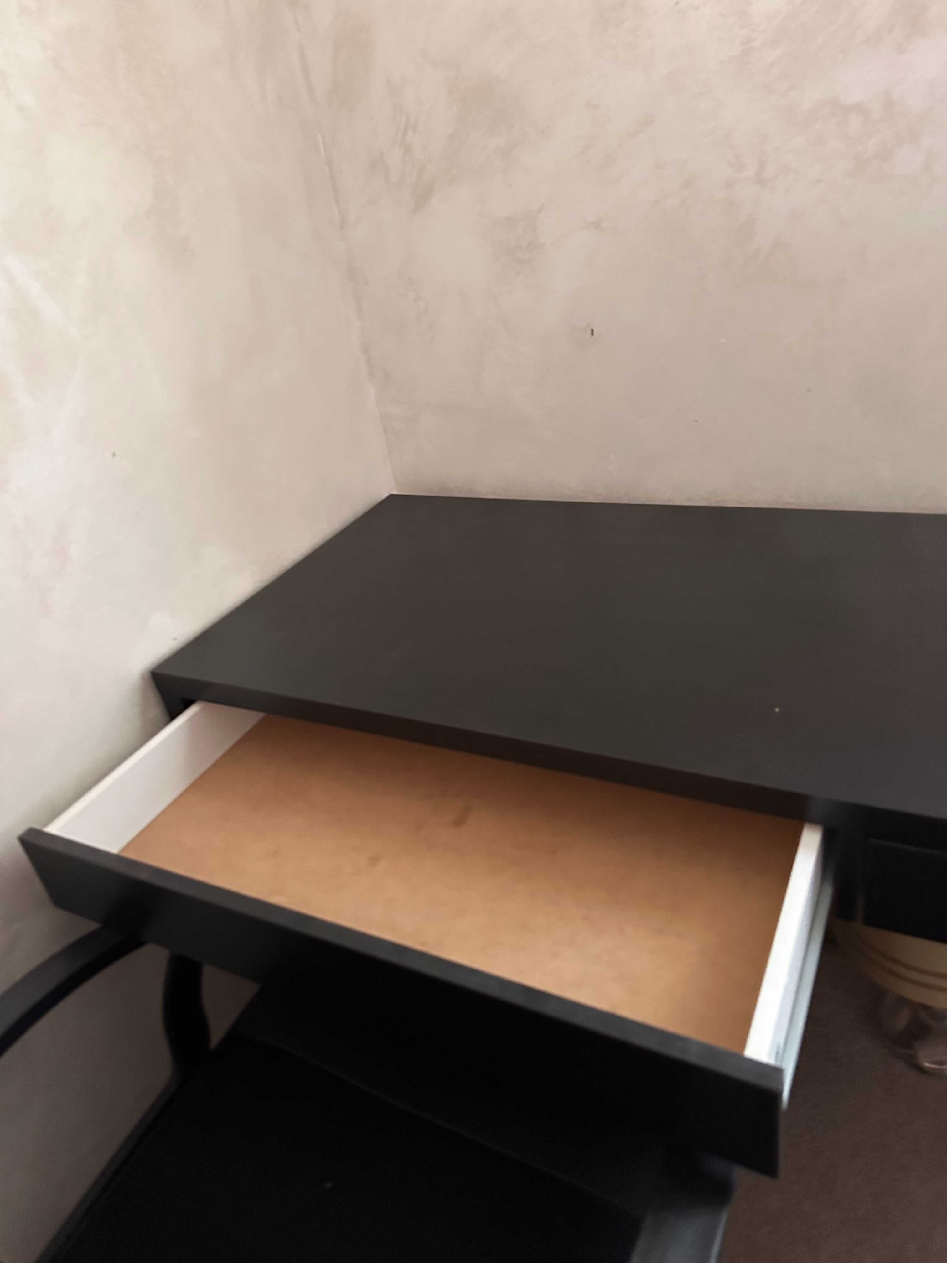 Ново Двойно Бюро IKEA MICKE – 142x50 см, черно с шкафове