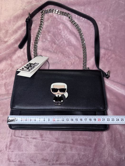 Geantă Karl Lagerfeld gentuță mică de umăr poșetă negru neagra noua