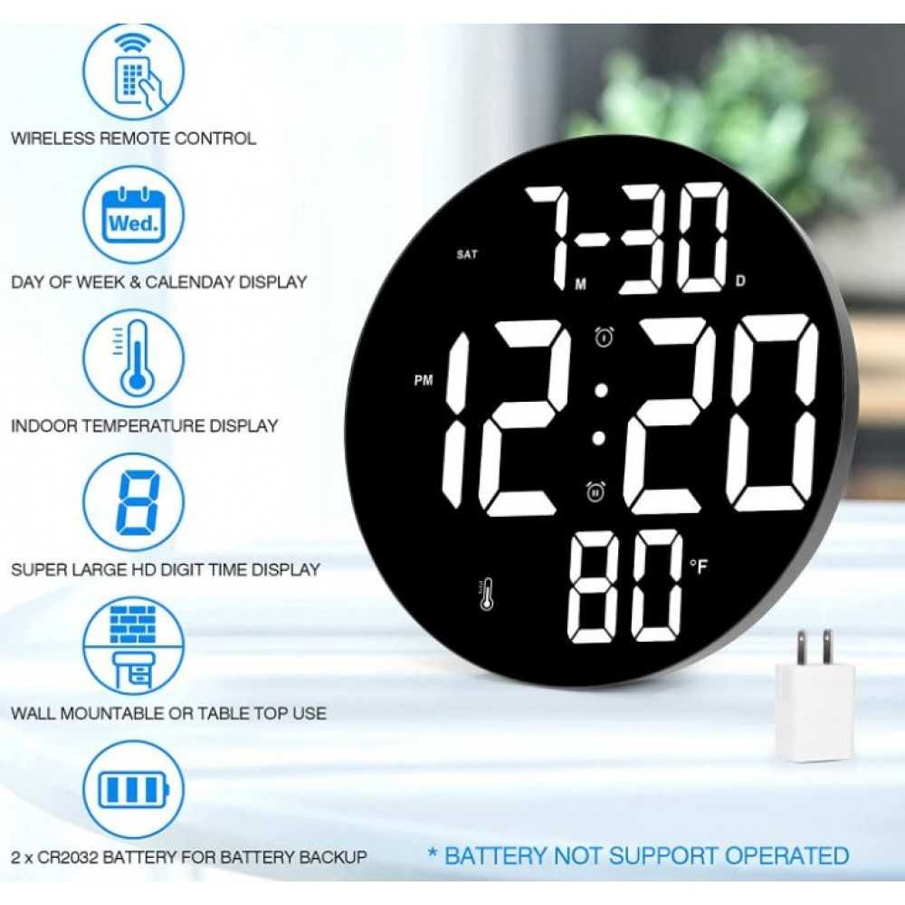 GH8010 9-инчов LED цифров часовник с голям екран