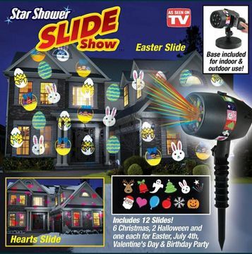 Коледен Лазерен прожектор Star Shower Slide с 12 различни приставки