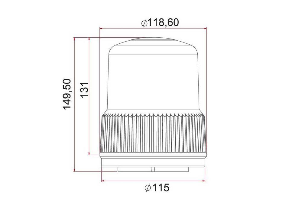 Аварийна / Сигнална лампа, маяк, буркан , с магнит, 12-24V