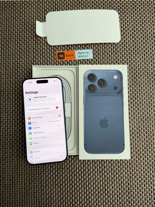 НОВ! iPhone 17 Pro 256gb Deep blue Лизинг от 90лв/м син Гаранция!