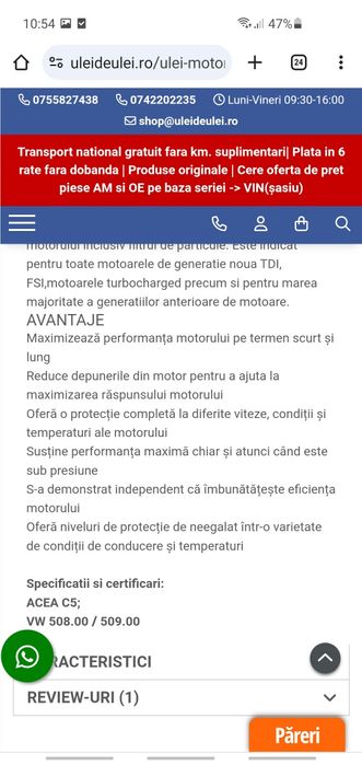 Ocazie !!! Ulei original audi vw skoda seat 0w20 5L