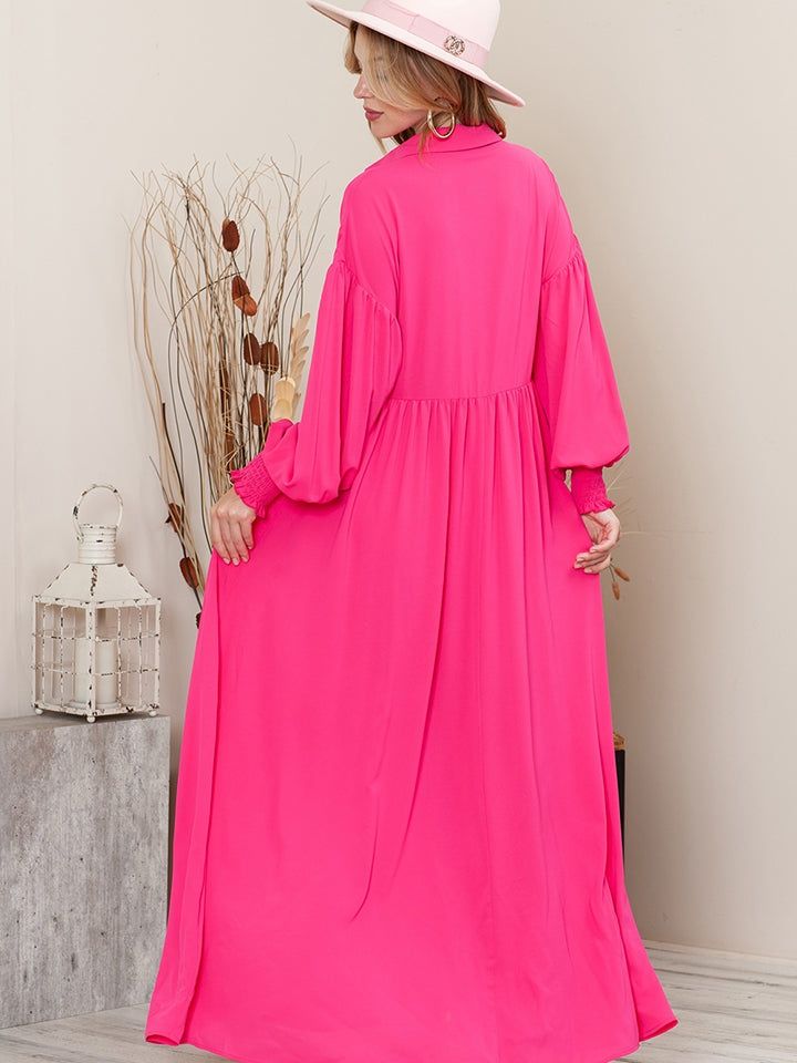 Rochie cămașă fucsia