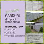 Garduri din placi beton armat,prefabricate.Transport.Montaj la cerere.