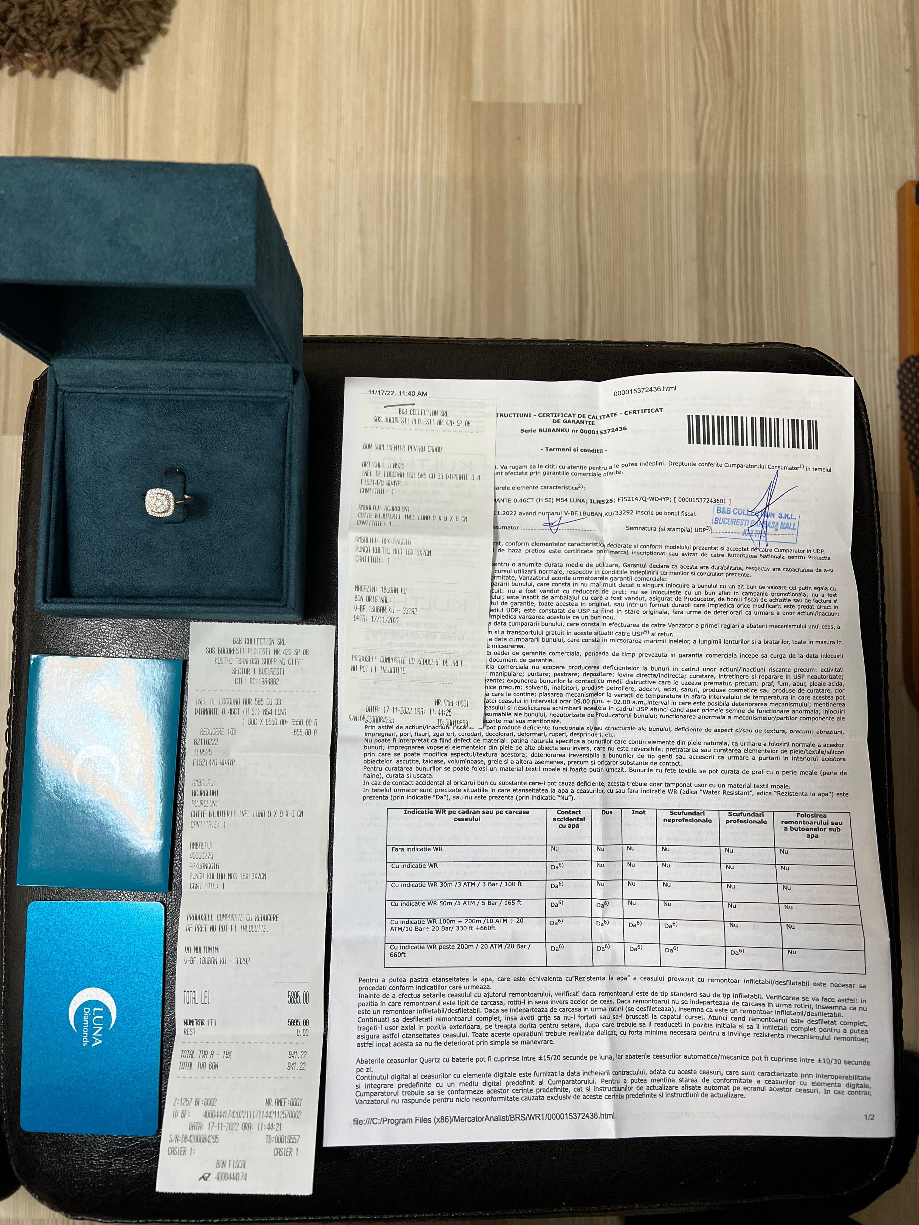 Inel Aur Cu Diamante (stare ca noua)