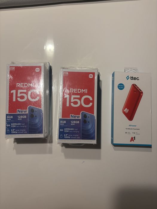 Смартфон Xiaomi - Redmi 15C и powerabank