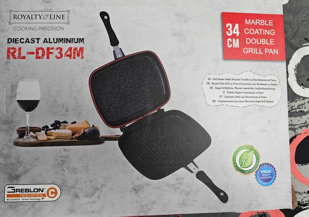 Tigaia Dubla Royalty Line 34 cm antiaderenta perfecta pentru bucatarie
