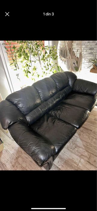 Canapele 3 2 1 in perfecta stare din piele