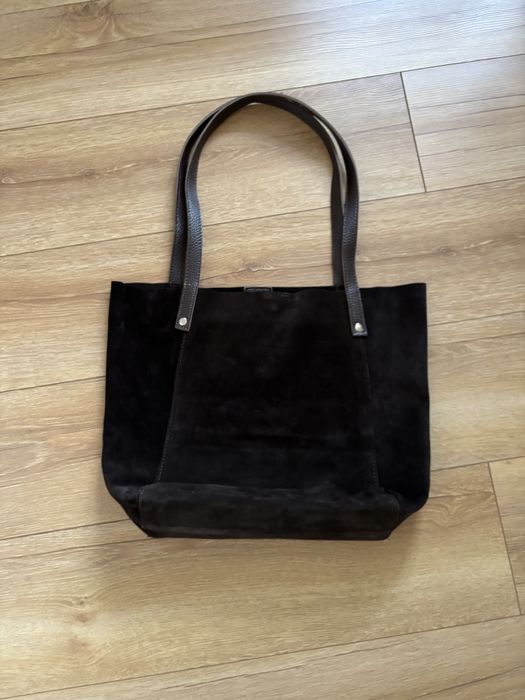 Чанта Massimo Dutti и велурена кожена чанта