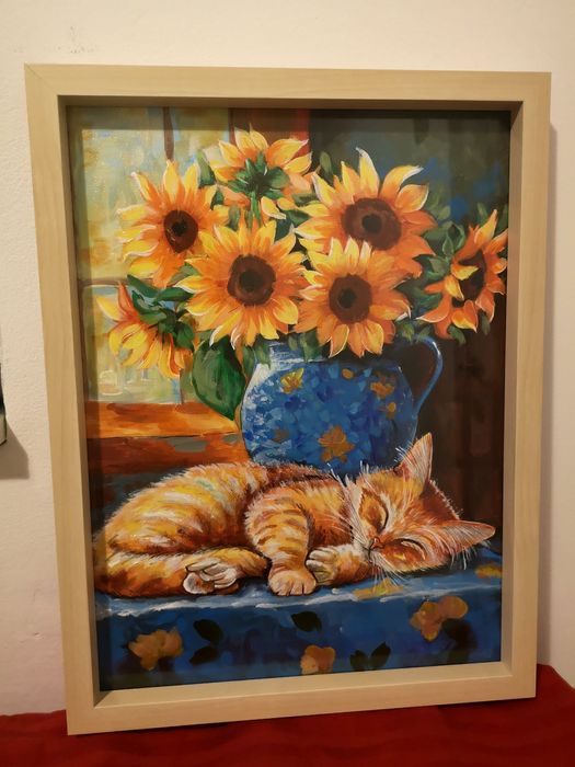 Rama photo pictura /tablou pictat în vopsele acrilice A3