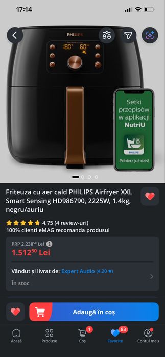 Philips Airfryer XXL 7,3litri/1.4kg