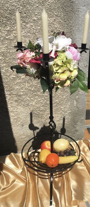 Sfesnic cu fructiera,3 lumanari 76 cm