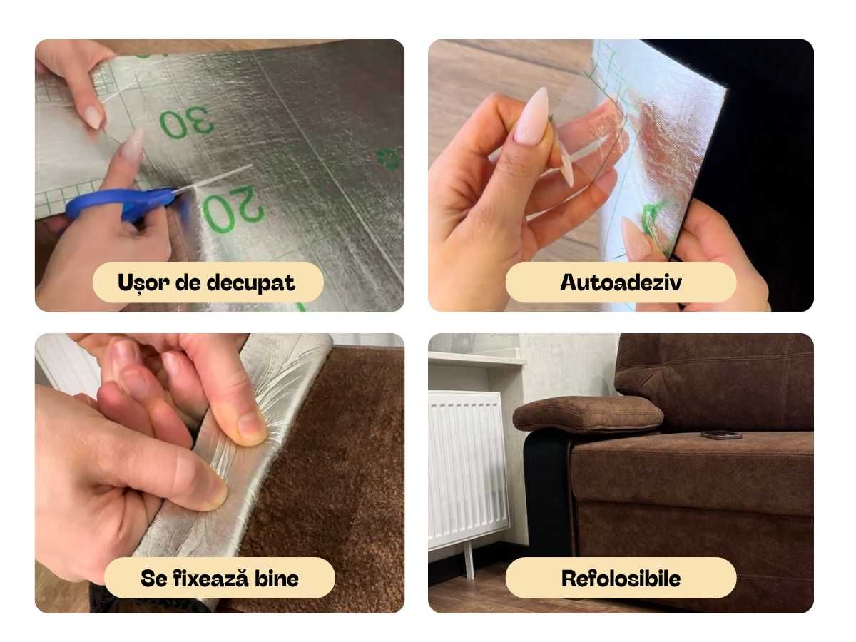 Covorașe protectie de mobila anti zgarieturi 60x60cm, set 12 buc.