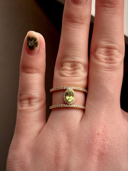 Inel aur 14k duo cu pietre