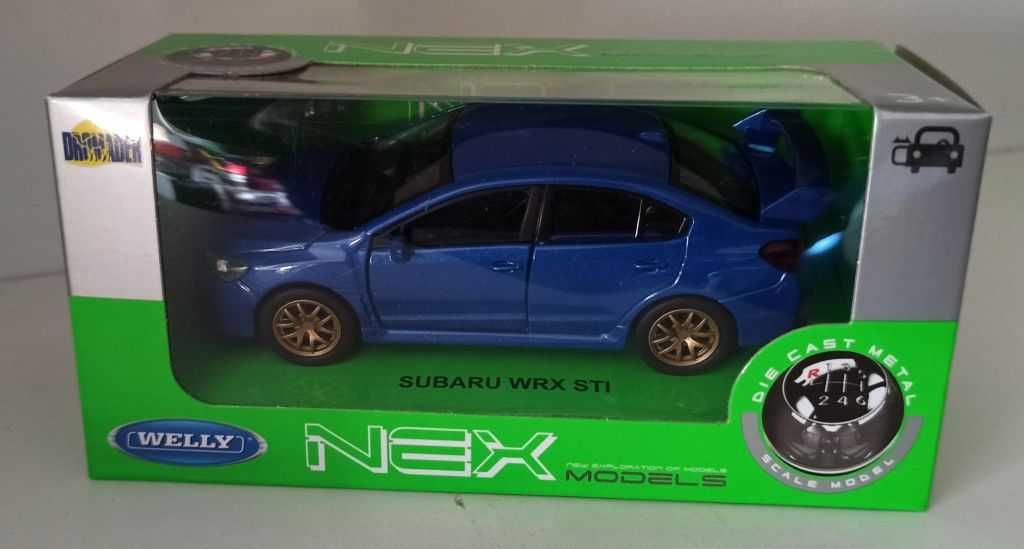 Macheta Subaru WRX STi albastru - Welly 1/36