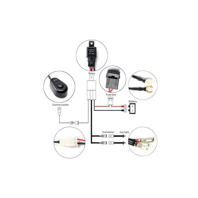 Комплект Кабели, Окабеляване За Лед, Led Бар, Халоген Фар с Реле