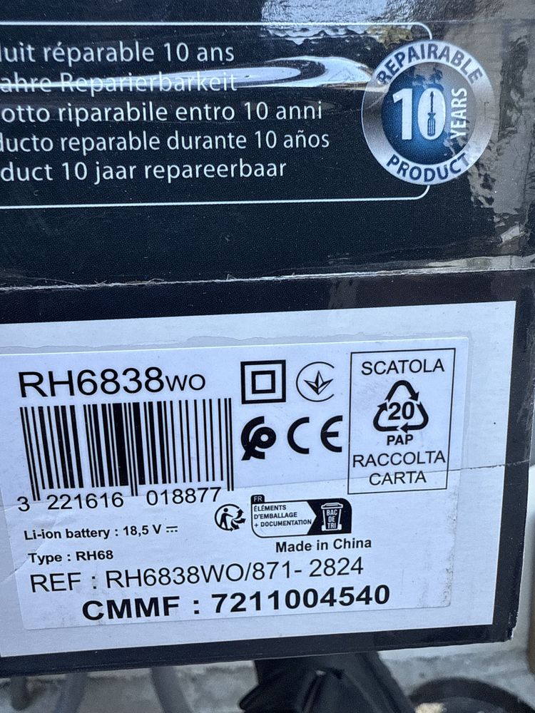 Aspirator vertical Rowenta X-Pert 6.60 Essential RH6838WO, 100W N