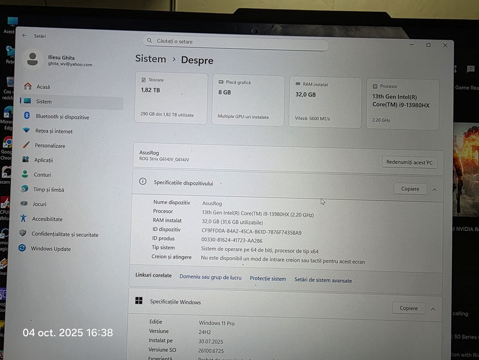 Laptop Asus rog strix G614 i9 13980HX