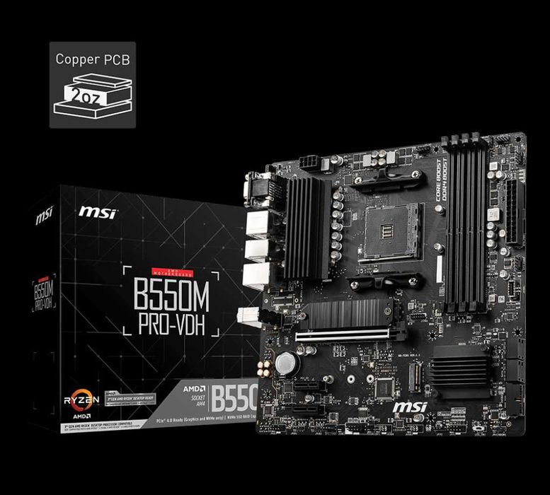 placa de baza msi B550M PRO-VDH cpu ryzen 5900x ram 32giga corsair
