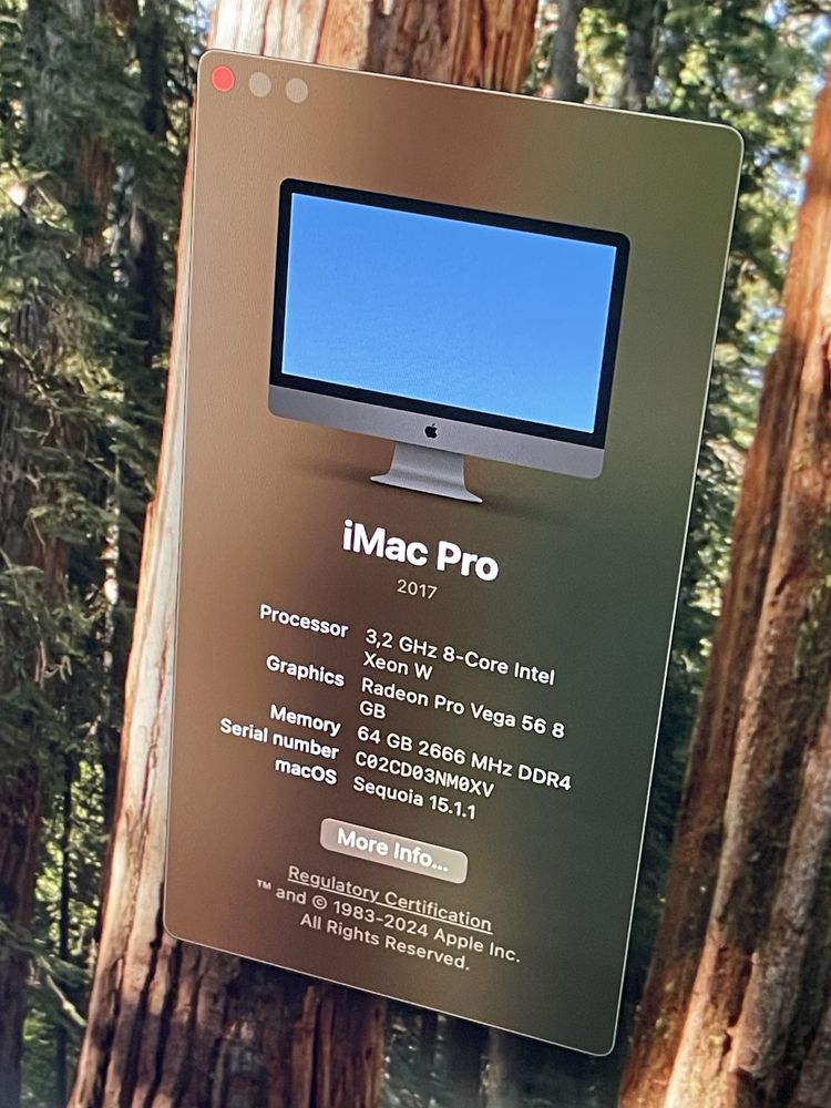 Apple iMac pro 5k 64 gb ram 1tb ssd 8gb video - cutie originala