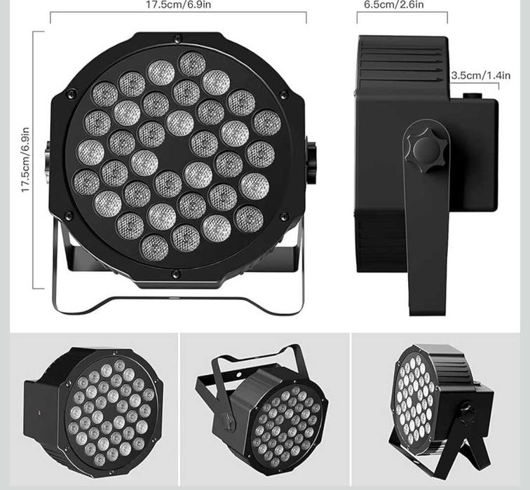 HOLDLAMP Акумулаторни Par светлини 36W RGB DJ LED Par 2 броя комплект