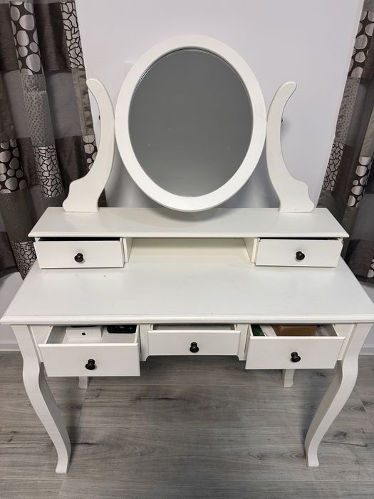 Vand masa de machiaj MALLING cu oglindă albă