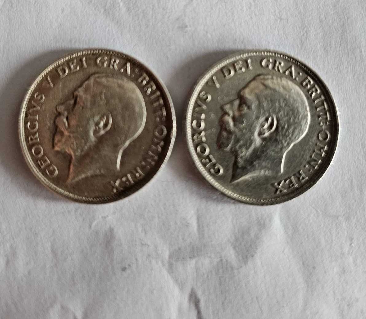 Lot - Set Monede Argint Anglia 1 Shilling 1914