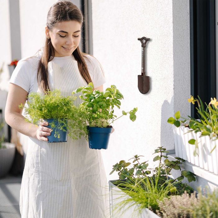 Termometru de Perete din Fonta Design Rustic in Forma de Lopata 30x9cm