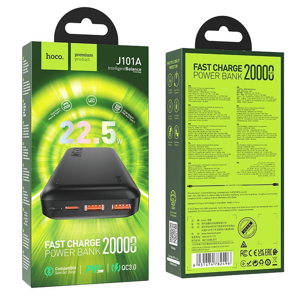 Power bank 20000 mAh Hoco J101A PD QC 3A 22,5W