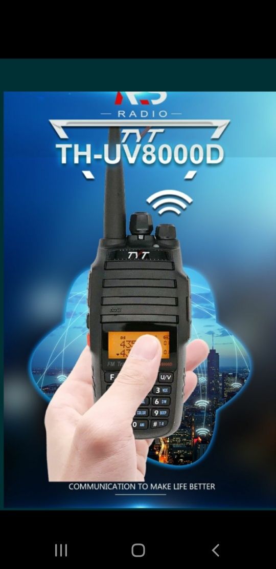 Мощна двубандова радиостанция Уоки Токи TYT TH-UV 8000D 10w