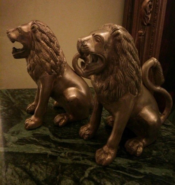 Set de 2 superbe sculpturi asiatice din bronz masiv